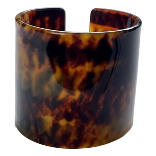 1990s Faux Tortoise Patterned Cuff - For Sale
