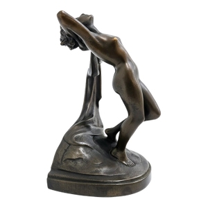 Art Deco Gotham Galvano Bronze Nude With Flowing Drape