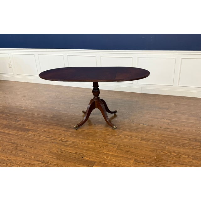 Wood Traditional Mahogany Drop Leaf Breakfast/Dining/Game/Occasional Table by Leighton Hall - Showroom Sample For Sale - Image 7 of 16