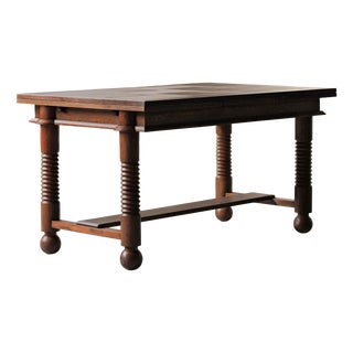 Vintage Extendable Oak Dining Table, France, 1940 For Sale
