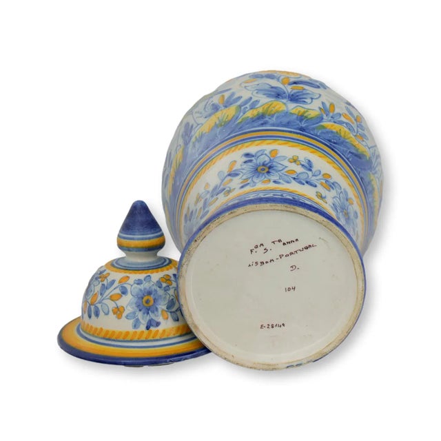 Folk Art Midcentury Portuguese Faience Urn For Sale - Image 3 of 5