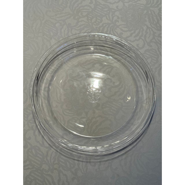 1950s Mid-Century Crescent Silver-Plated & Glass Pedestal Serving Bowl - 2 Pieces For Sale - Image 11 of 12