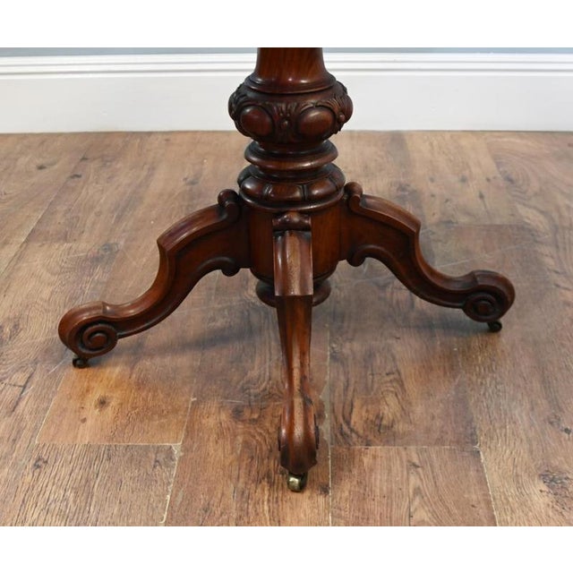 Gold Victorian Mahogany Games Table Fold-Over Card 1860 For Sale - Image 8 of 9