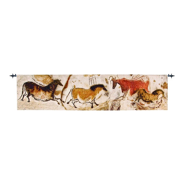 Lascaux Cave Art (B) Loom Woven Tapestry - 54 X 230cm (1'9" X 7'6") - Requires Rod Size 6 For Sale