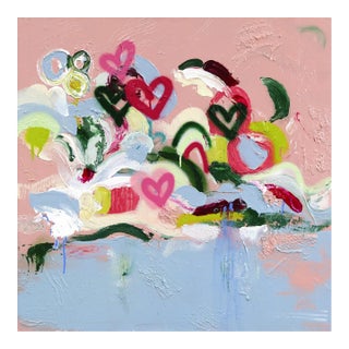 My Lucky Rainbow - Original Graffiti Heart Abstract Mixed Media Painting For Sale
