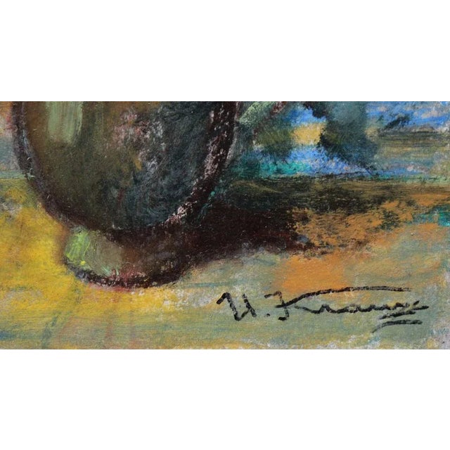 Modern Uldis Krauze, Poppy 2021, Oil on Cardboard For Sale - Image 3 of 4