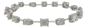 Gia Multi-Shape Diamond Bracelet in 18k White Gold