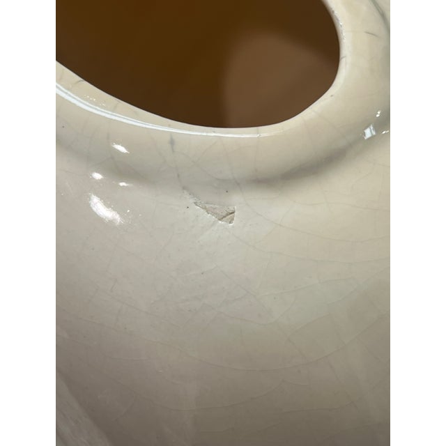 Ceramic Vintage Postmodern 1980s Beige Ceramic Wave Vase Art Deco For Sale - Image 7 of 7