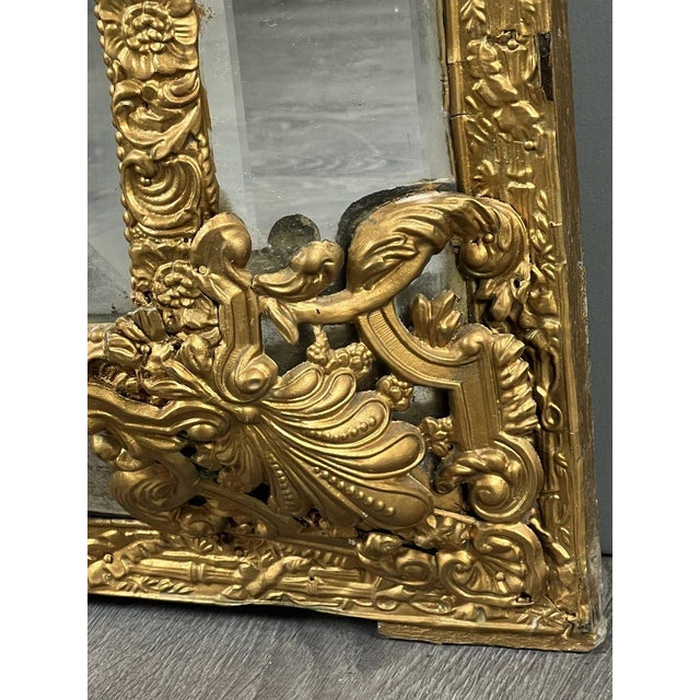 Large Antique 19th Century Mirror in Gilt Metal For Sale - Image 11 of 13