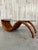 Mid-Century Modern Sculpted Teak With Oval Glass Coffee Table For Sale - Image 3 of 12