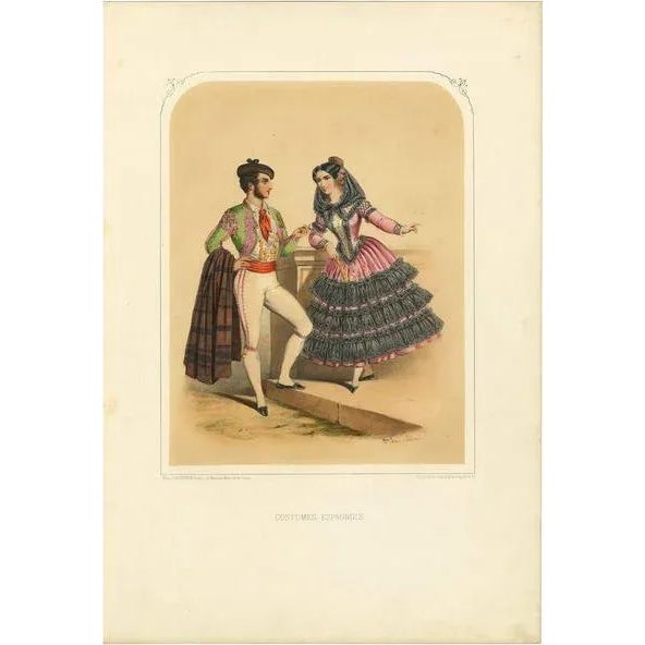 A. Lacouchie, Costumes of Spain, 1850s, Print For Sale - Image 5 of 5