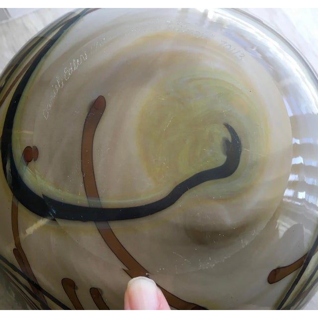 Glass Daniel Edler Trellis Tri Floral Art Glass Bowl For Sale - Image 7 of 9