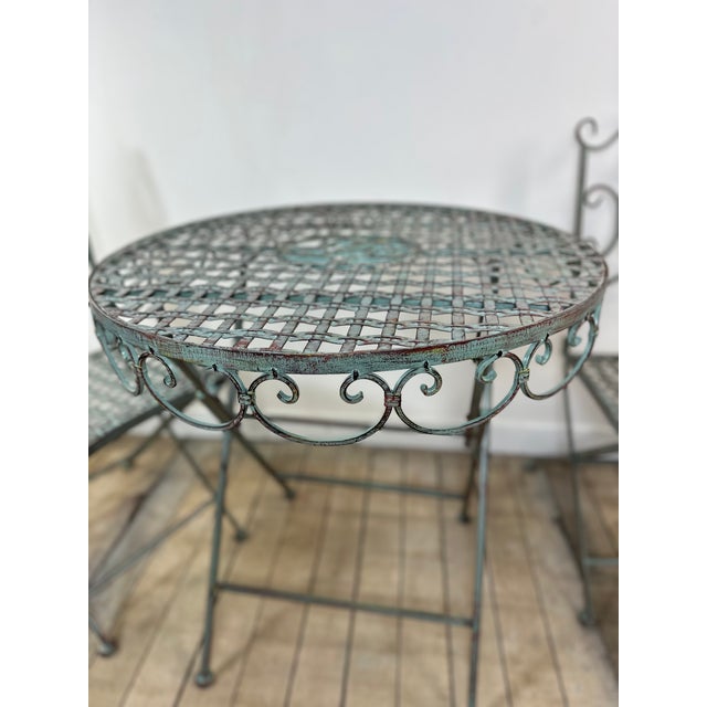 Complete set including 1 round table and 2 matching chairs, ideal for a balcony, patio, or shady corner of the garden....