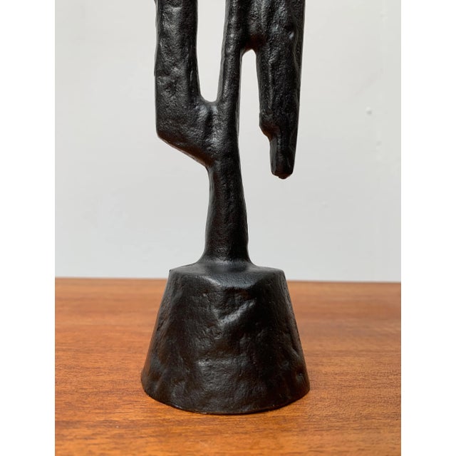 Black Vintage Brutalist Sculptural Metal Candleholder For Sale - Image 8 of 18