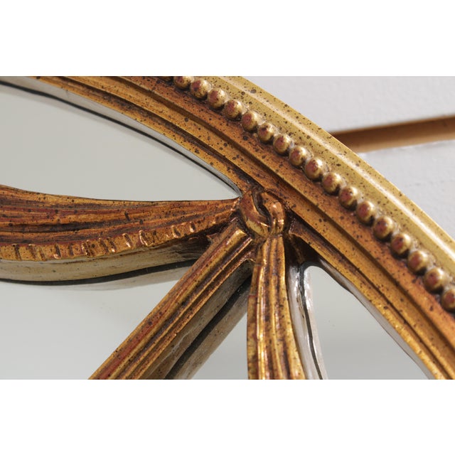 Gold Finish Arched Frame Decorator Mirror For Sale - Image 9 of 17