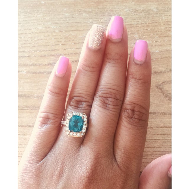 An Apatite Ring set beautifully in Rose Gold - such a beautiful and unique combination!! This stunning Apatite and Diamond...