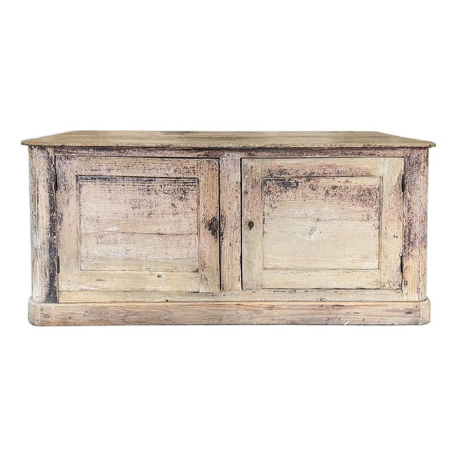 Antique Swedish Country Elm Credenza For Sale