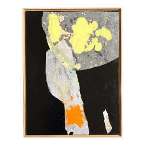 "Yellow Leaf Moon" 2023 Framed Painting by Jessalin Beutler