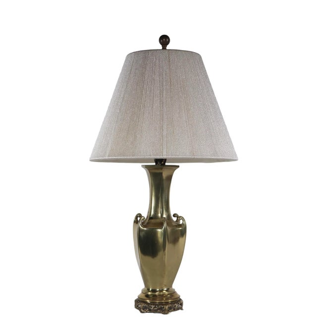 Chinese Style Hollywood Regency Brass Vase Table Lamp For Sale - Image 12 of 12