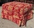 Chinoiserie Clarence House Kanji Red Chinoiserie Cut Velvet Ottoman For Sale - Image 3 of 7