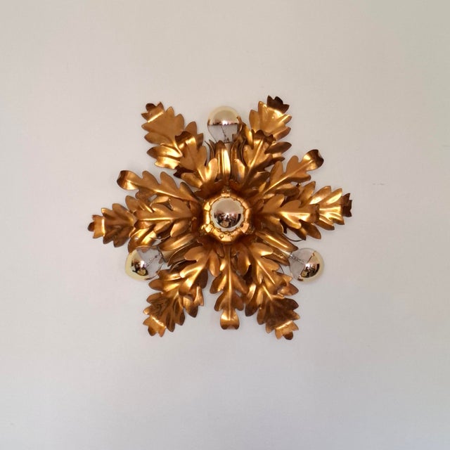 Mid-Century Modern Four-Light Ceiling Lamp, Italian, 1970s For Sale - Image 4 of 18