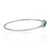 Metal Contemporary Twin Emerald & Diamond Halo Open Cuff Bangle Bracelet in Sterling Silver For Sale - Image 7 of 11