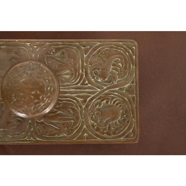 Metal Tiffany Studios New York Zodiac Pattern Bronze Rocker Blotter For Sale - Image 7 of 13