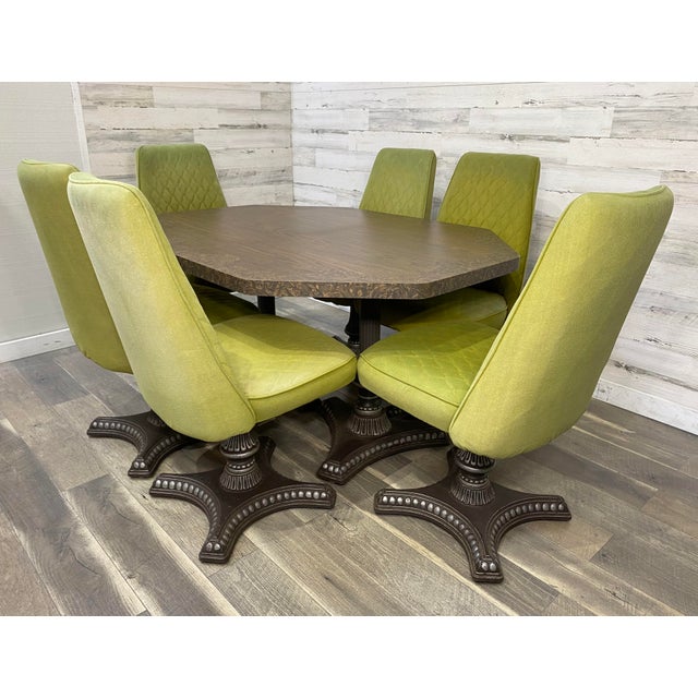 Mid 20th Century Dining Set Green Chairs MetalCraft For Sale - Image 10 of 18