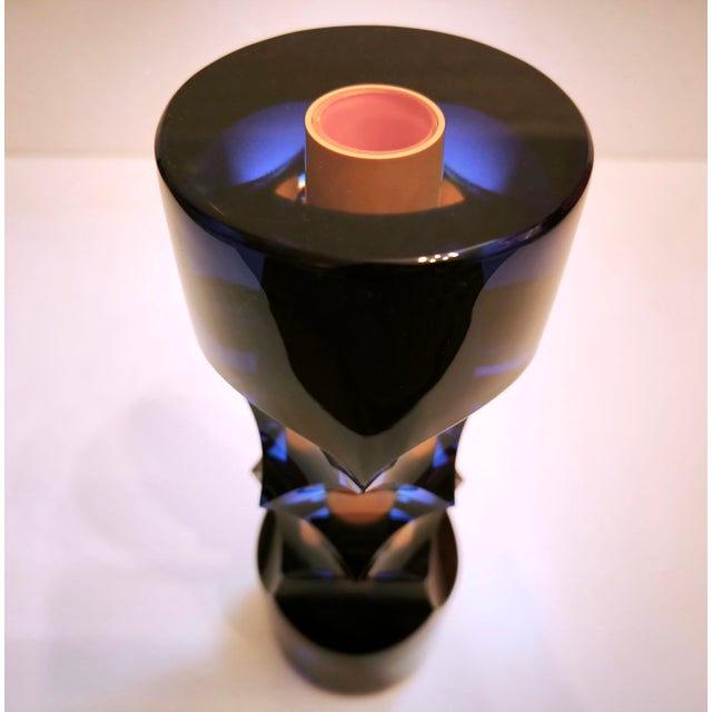 Sculptural Optical Art Glass Vase by Milan Macháček for Princ, Czech Republic, 1990s For Sale - Image 12 of 18