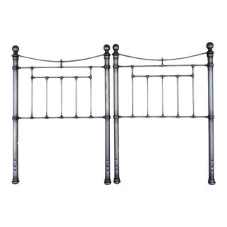 Antique Style Iron Bed Headboards - a Pair For Sale