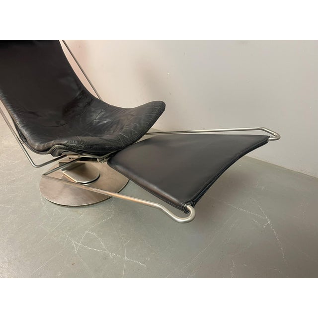 Mid-Century Modern Danish Interdane Lounge Chair in Black and Red Leather by Oluf Lund for Trio-Line, Denmark, 1990s For Sale - Image 14 of 17