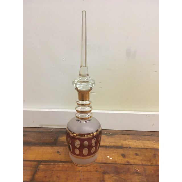 Etched Glass Decanter With Stopper For Sale - Image 9 of 9