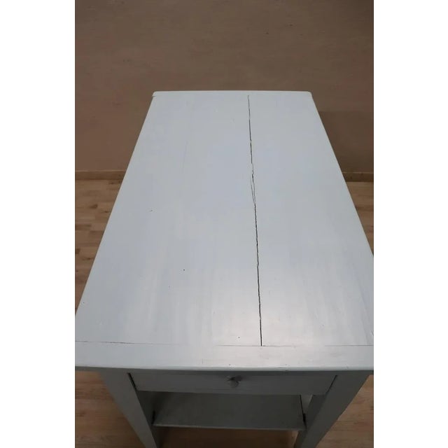 Worktable in Blue Lacquered Fir For Sale - Image 6 of 11