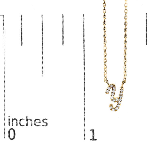 Early 21st Century 10K Yellow Gold Diamond Accent "Y" Initial Script Style Pendant Necklace For Sale - Image 5 of 5