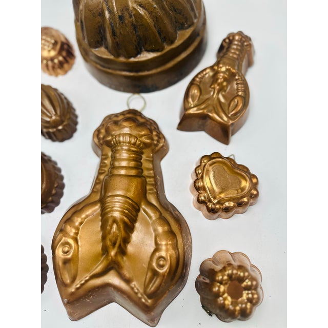 Rustic European Collection of Vintage Copper Molds For Sale - Image 3 of 8