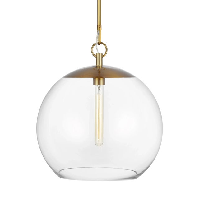 The Atlantic series from Chapman & Myers for Visual Comfort Studio Collection features globe and conical Clear Glass...