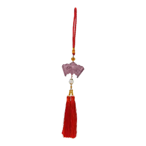 Crystal Glass Fengshui Fortune Purple Kirin Theme Gift Decor Tassel