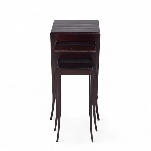 Baker Furniture Company Barbara Barry for Baker Mahogany Nesting Tables - Set of 3 For Sale - Image 4 of 10