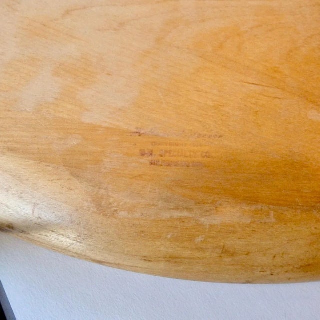 Russel Wright Russel Wright Style Concentric Ring Turned Wood Maple Platter or Charger For Sale - Image 4 of 9