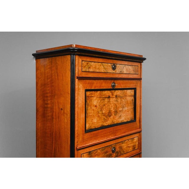 Brown Historicist Civil Secretaire Desk in Walnut, 2nd Half of the 19th Century For Sale - Image 8 of 18