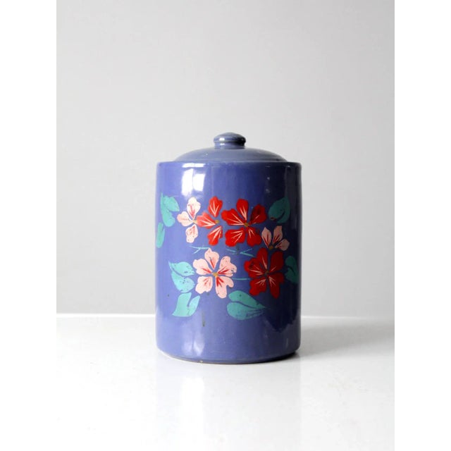 Vintage 1930s Hand Painted Cookie Jar For Sale - Image 9 of 9