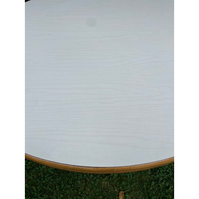 Mid-Century Modern Caned Rattan Bentwood Swivel Chairs and Table Set of 5- Circa 1970s For Sale - Image 3 of 15