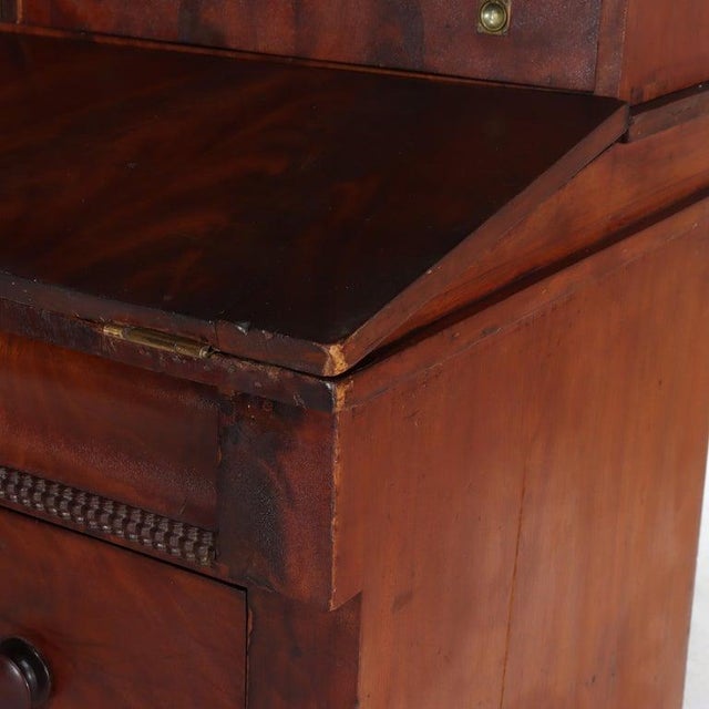 Wood Antique Empire Classical Flame Mahogany Secretary Desk C1840 For Sale - Image 7 of 18