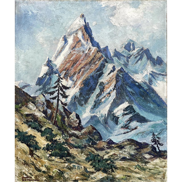 Austrian Artist, Alpine Landscape, Oil on Panel, Mid-20th Century, Framed For Sale - Image 15 of 16