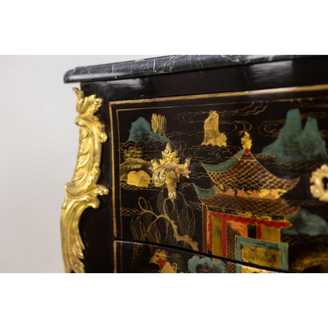 Brown Louis XV-Style Lacquered Chest of Drawers, 1950s For Sale - Image 8 of 18