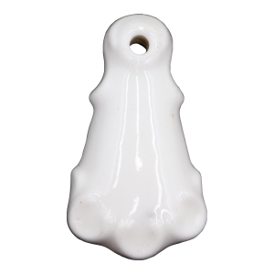 Antique Acanthus Leaf White Ceramic Keyhole Draft Cover