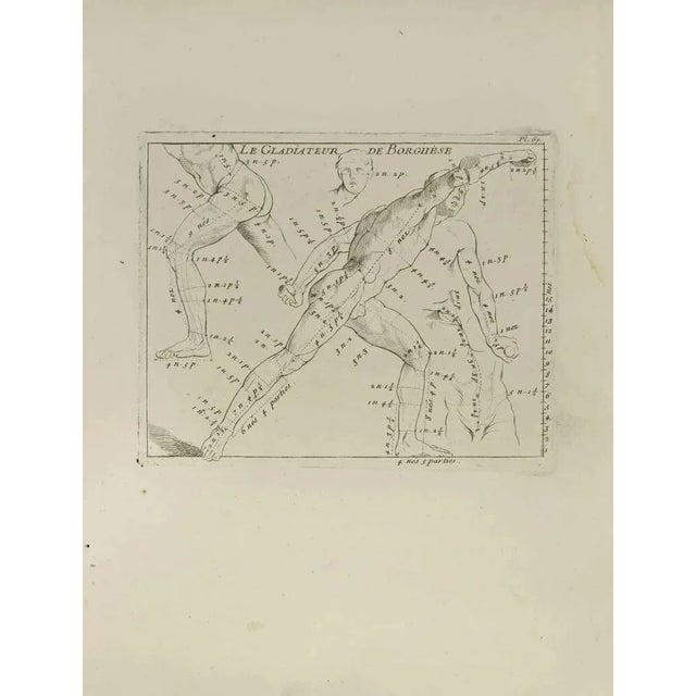 Anatomy Studies is an etching realized by Nicholas Cochin in 1755. Good conditions with foxing and folding. The artwork is...