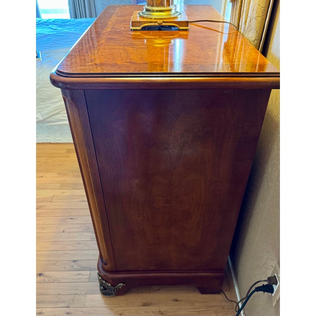 Pair (2) Henredon Three Drawer Chests of Drawers-Nightstands Gorgeous Bookend Matched Wood For Sale - Image 9 of 12