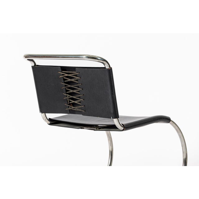 Bauhaus Mid Century Mr 10 Black Side Chairs by Mies Van Der Rohe for Knoll For Sale - Image 11 of 14
