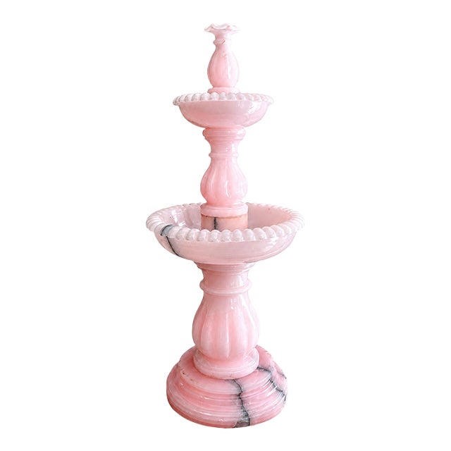 Rare Pink Onyx Water Founatin - 36 Inch Tall by Zarva Stone For Sale